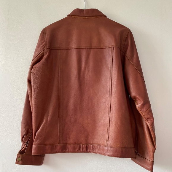 Women's THE TERRITORY AHEAD Brown Full Zip 100% Leather Jacket Size XS - Picture 3 of 4